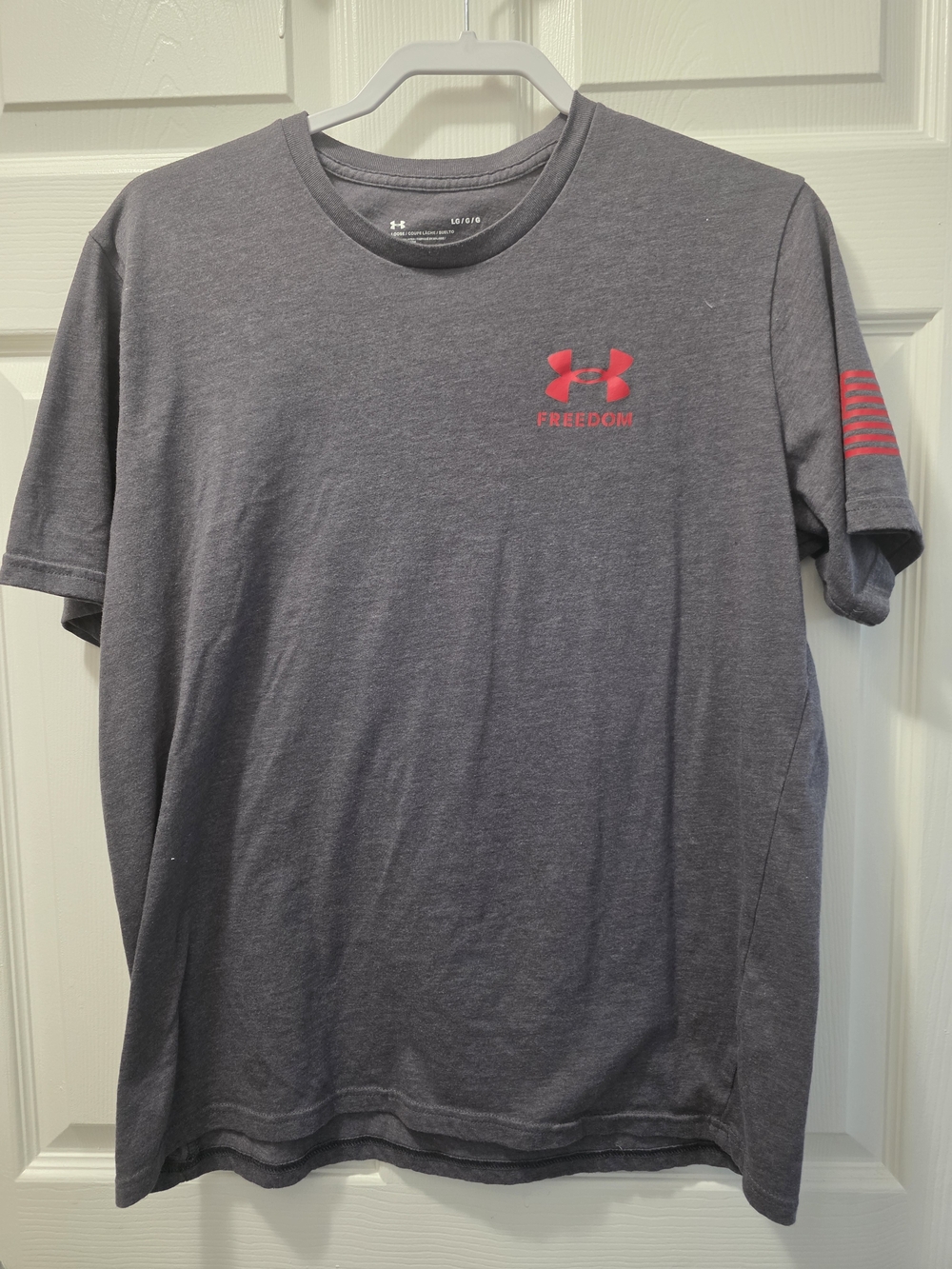 Under Armour Gray Short Sleeve Tee with Red Freedom Logo